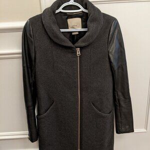 Wilfred womens black wool cashmere lamb skin jacket size xxs